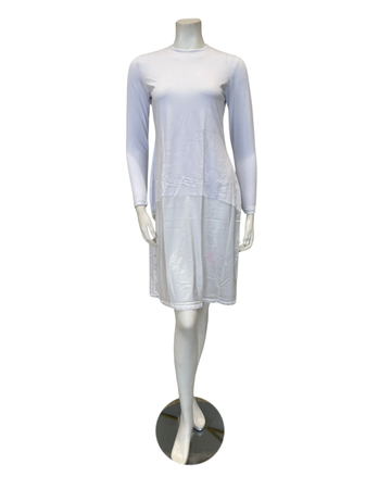 Slimit SLM2615C 37" White/White Long Sleeve Shell Slip myselflingerie.com